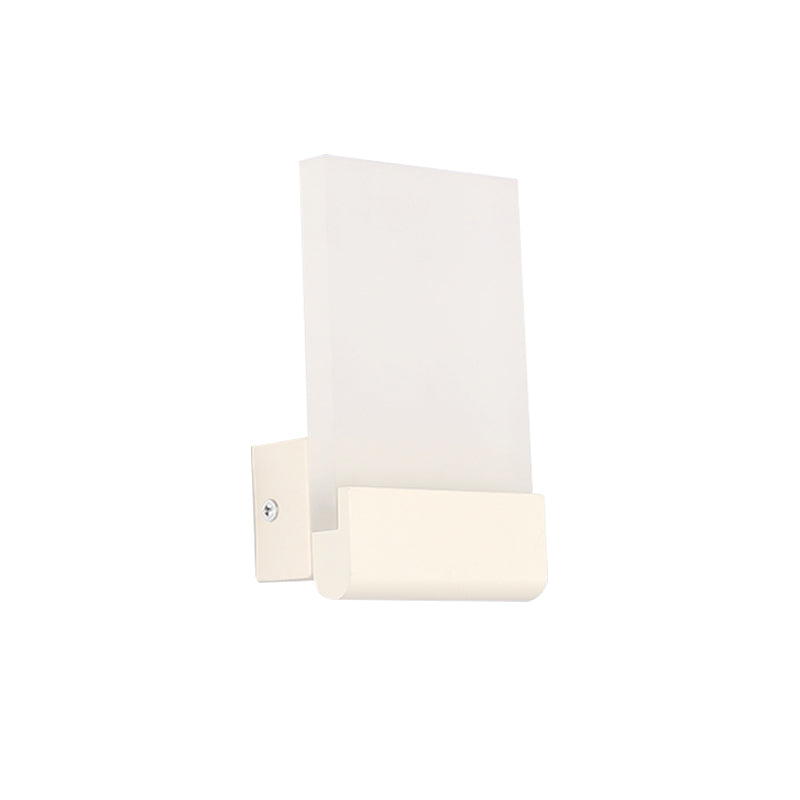 Rectangle Pad Wall Mount Light Minimalist Acrylic Black/White LED Sconce Lamp for Bedside, Warm/White Light Clearhalo 'Cast Iron' 'Glass' 'Industrial' 'Modern wall lights' 'Modern' 'Tiffany' 'Traditional wall lights' 'Wall Lamps & Sconces' 'Wall Lights' Lighting' 1788445