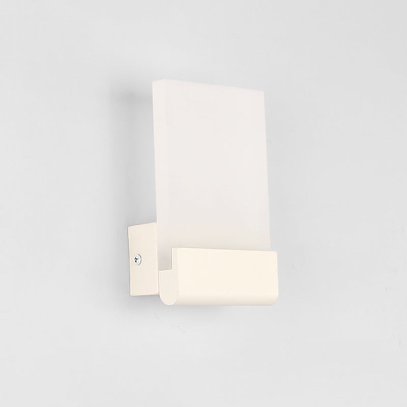 Rectangle Pad Wall Mount Light Minimalist Acrylic Black/White LED Sconce Lamp for Bedside, Warm/White Light Clearhalo 'Cast Iron' 'Glass' 'Industrial' 'Modern wall lights' 'Modern' 'Tiffany' 'Traditional wall lights' 'Wall Lamps & Sconces' 'Wall Lights' Lighting' 1788446