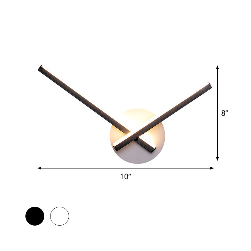 Acrylic Cross Wall Lighting Ideas Minimalism Black/White LED Sconce Lamp in Warm/White Light for Bedside Clearhalo 'Cast Iron' 'Glass' 'Industrial' 'Modern wall lights' 'Modern' 'Tiffany' 'Traditional wall lights' 'Wall Lamps & Sconces' 'Wall Lights' Lighting' 1788481