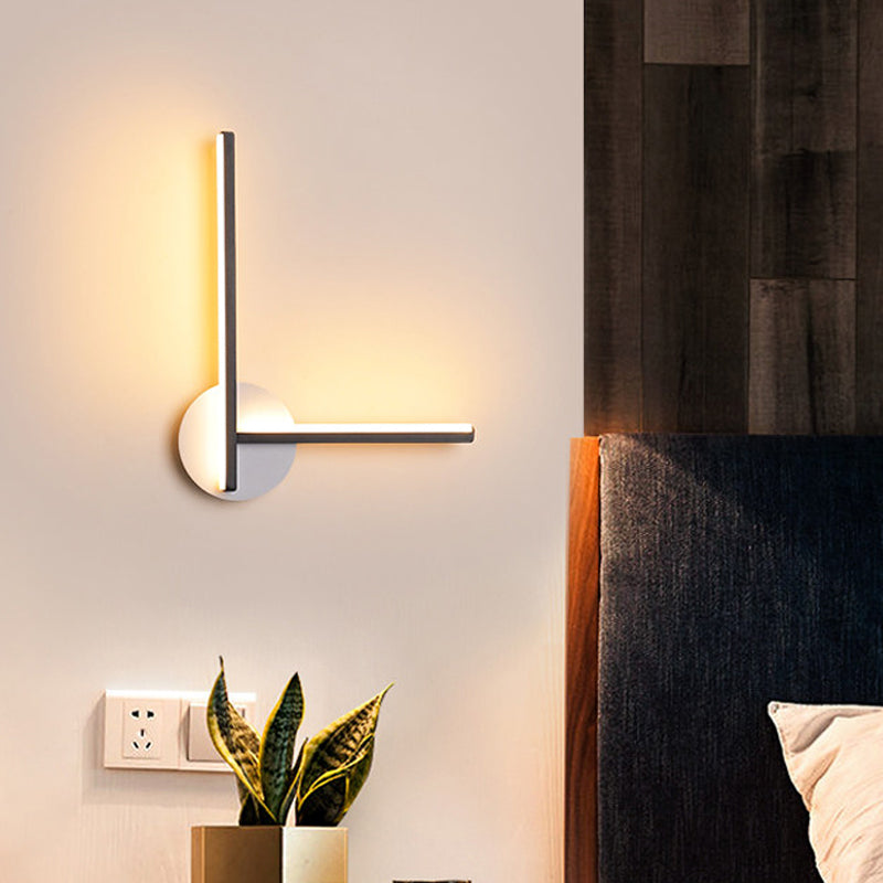 Acrylic Cross Wall Lighting Ideas Minimalism Black/White LED Sconce Lamp in Warm/White Light for Bedside Clearhalo 'Cast Iron' 'Glass' 'Industrial' 'Modern wall lights' 'Modern' 'Tiffany' 'Traditional wall lights' 'Wall Lamps & Sconces' 'Wall Lights' Lighting' 1788482