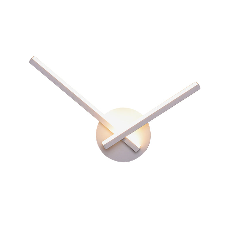 Acrylic Cross Wall Lighting Ideas Minimalism Black/White LED Sconce Lamp in Warm/White Light for Bedside Clearhalo 'Cast Iron' 'Glass' 'Industrial' 'Modern wall lights' 'Modern' 'Tiffany' 'Traditional wall lights' 'Wall Lamps & Sconces' 'Wall Lights' Lighting' 1788489