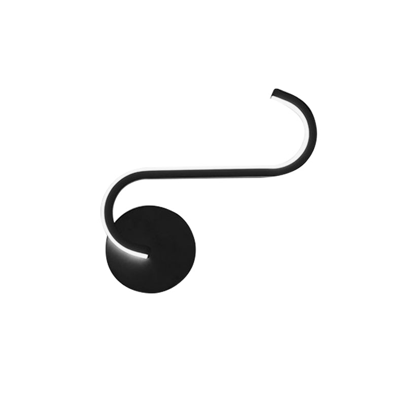 Circuitous Bedside Wall Light Fixture Aluminum Simple LED Sconce Lighting in Black, Warm/White Light Clearhalo 'Cast Iron' 'Glass' 'Industrial' 'Modern wall lights' 'Modern' 'Tiffany' 'Traditional wall lights' 'Wall Lamps & Sconces' 'Wall Lights' Lighting' 1788503