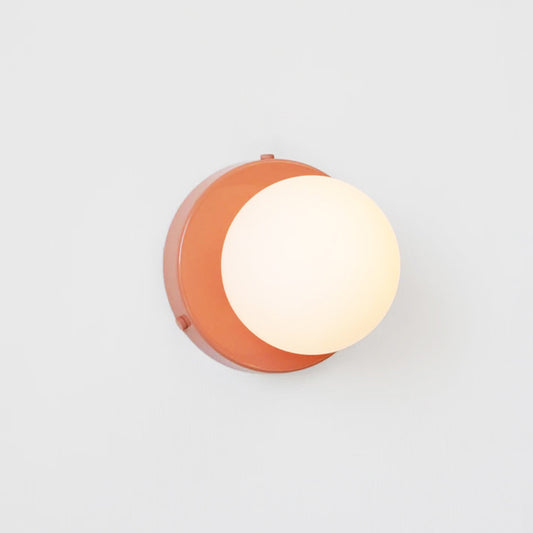 Macaron Globule Small Wall Lighting Milk Glass 1 Light Bathroom Sconce Fixture in Pink/Green/Burgundy Clearhalo 'Cast Iron' 'Glass' 'Industrial' 'Modern wall lights' 'Modern' 'Tiffany' 'Traditional wall lights' 'Wall Lamps & Sconces' 'Wall Lights' Lighting' 1788527