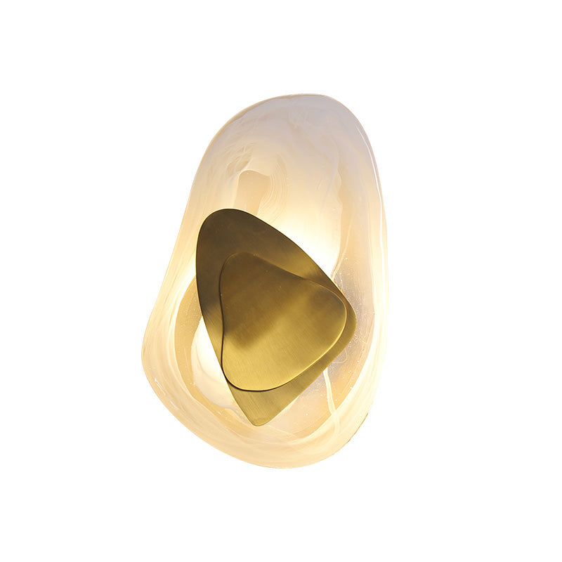 Clear Glass Rock Surface Wall Sconce Minimalist Creative Black/Gold LED Flush Mount for Dining Room Clearhalo 'Cast Iron' 'Glass' 'Industrial' 'Modern wall lights' 'Modern' 'Tiffany' 'Traditional wall lights' 'Wall Lamps & Sconces' 'Wall Lights' Lighting' 1788597