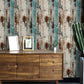 Distressed Faux Wood Wallpaper Roll for Coffee Shop Decoration, Dark Color, 58.1 sq ft. Clearhalo 'Country wall decor' 'Rustic' 'Wallpaper' Wall Decor' 1788637
