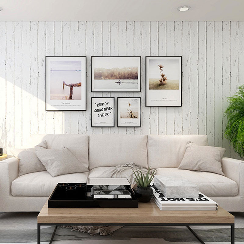 Faux Wood Wall Covering Soft Color Non-Woven Fabric Wallpaper for Accent Wall, 58.1 sq ft. Clearhalo 'Country wall decor' 'Rustic' 'Wallpaper' Wall Decor' 1788653