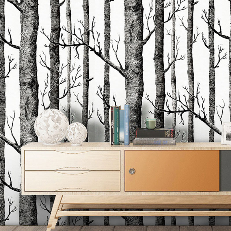 Neutral Color Wooden Surface Wallpaper Stain-Resistant Wall Covering for Fireplace Decor, Self-Adhesive Clearhalo 'Country wall decor' 'Rustic' 'Wallpaper' Wall Decor' 1788687