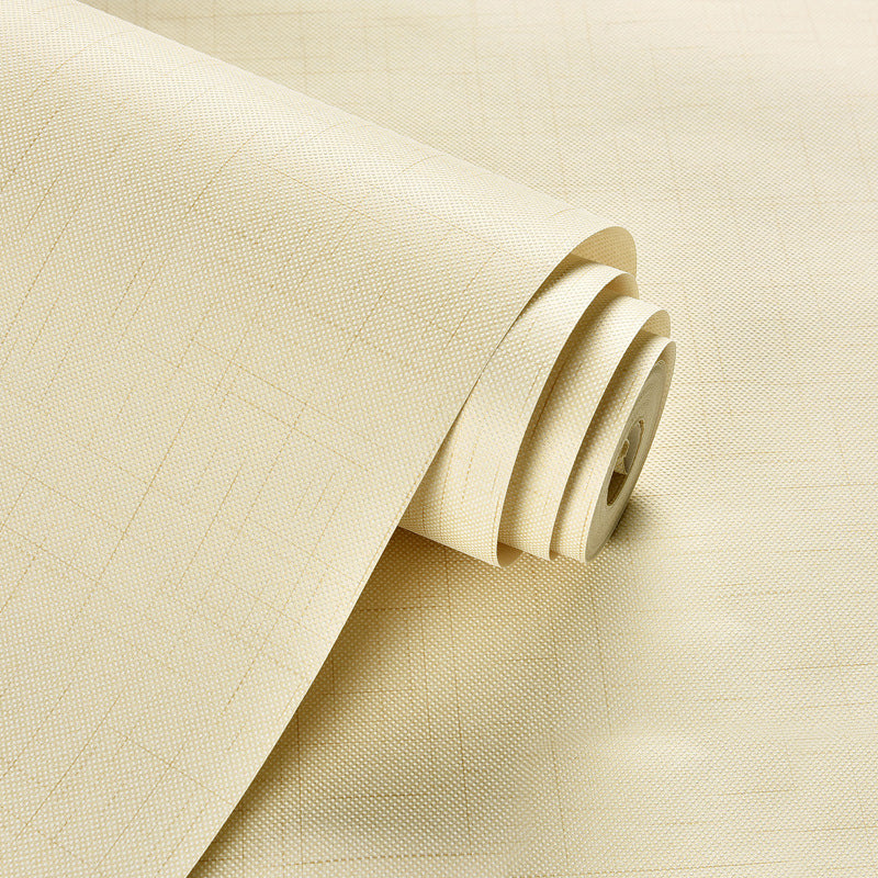 Non-Pasted 20.5"W x 33'L Pure and Fresh Crossed Line and Stripe Wallpaper for Dining Room and Coffee Room Light Yellow Clearhalo 'Modern wall decor' 'Modern' 'Wallpaper' Wall Decor' 1788730