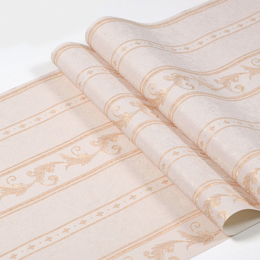 Light Brown Embossed Harlequin and Blossoms Washable Non-Pasted Wallpaper, 20.5"W x 31'L Light Pink Clearhalo 'Vintage wall decor' 'Vintage' 'Wallpaper' Wall Decor' 1788754