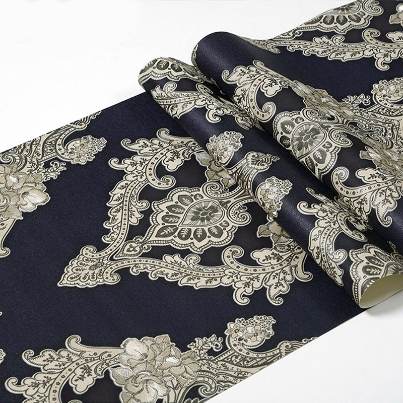 Coffee Shop and Dining Room Wallpaper with Natural Color Retro Flower, 31'L x 20.5"W, Non-Pasted Clearhalo 'Vintage wall decor' 'Vintage' 'Wallpaper' Wall Decor' 1788757