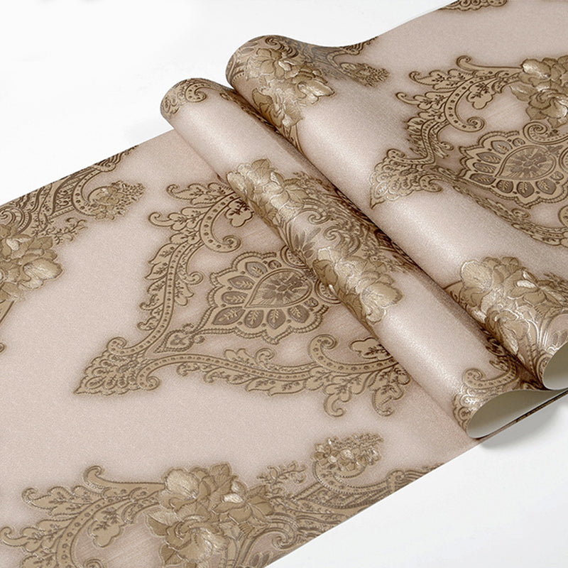 Coffee Shop and Dining Room Wallpaper with Natural Color Retro Flower, 31'L x 20.5"W, Non-Pasted Clearhalo 'Vintage wall decor' 'Vintage' 'Wallpaper' Wall Decor' 1788764