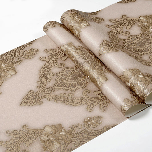 Coffee Shop and Dining Room Wallpaper with Natural Color Retro Flower, 31'L x 20.5"W, Non-Pasted Clearhalo 'Vintage wall decor' 'Vintage' 'Wallpaper' Wall Decor' 1788764