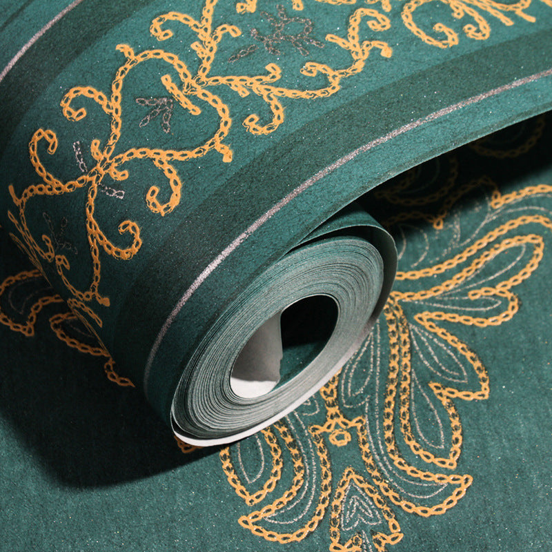 20.5"W x 31'L Decorative Non-Pasted Blossoms of Harlequin Design Non-Woven Wallpaper in Neutral Color Clearhalo 'Vintage wall decor' 'Vintage' 'Wallpaper' Wall Decor' 1788823