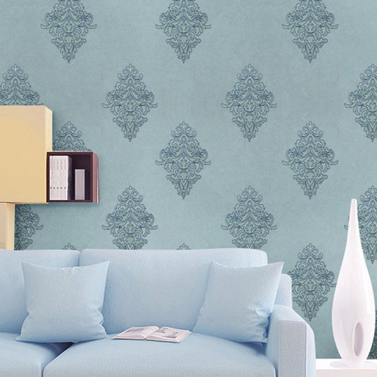 20.5"W x 31'L Decorative Non-Pasted Blossoms of Harlequin Design Non-Woven Wallpaper in Neutral Color Light Blue Flower Clearhalo 'Vintage wall decor' 'Vintage' 'Wallpaper' Wall Decor' 1788824