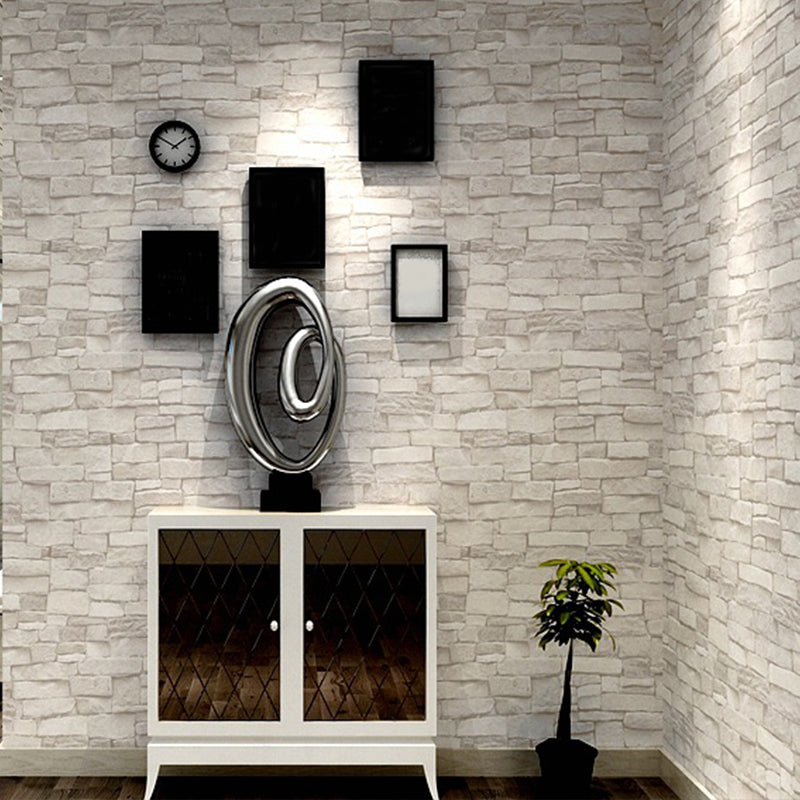 Neutral Color Stone Like 31'L x 20.5"W Non-Pasted Waterproof Wallpaper Ivory Clearhalo 'Industrial wall decor' 'Industrial' 'Wallpaper' Wall Decor' 1788830