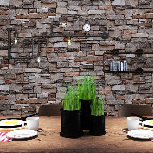 Neutral Color Stone Like 31'L x 20.5"W Non-Pasted Waterproof Wallpaper Brown Clearhalo 'Industrial wall decor' 'Industrial' 'Wallpaper' Wall Decor' 1788838
