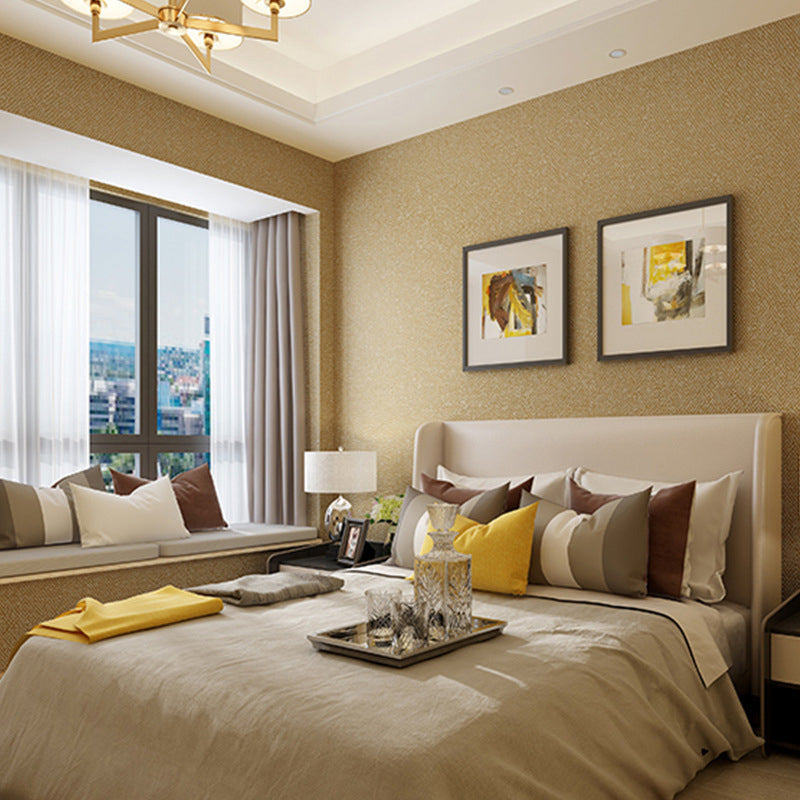 Non-Woven 31 ft. x 20.5 in Fashion and Original Non-Pasted Crossed Line and Granule Wallpaper Khaki Clearhalo 'Modern wall decor' 'Modern' 'Wallpaper' Wall Decor' 1788861