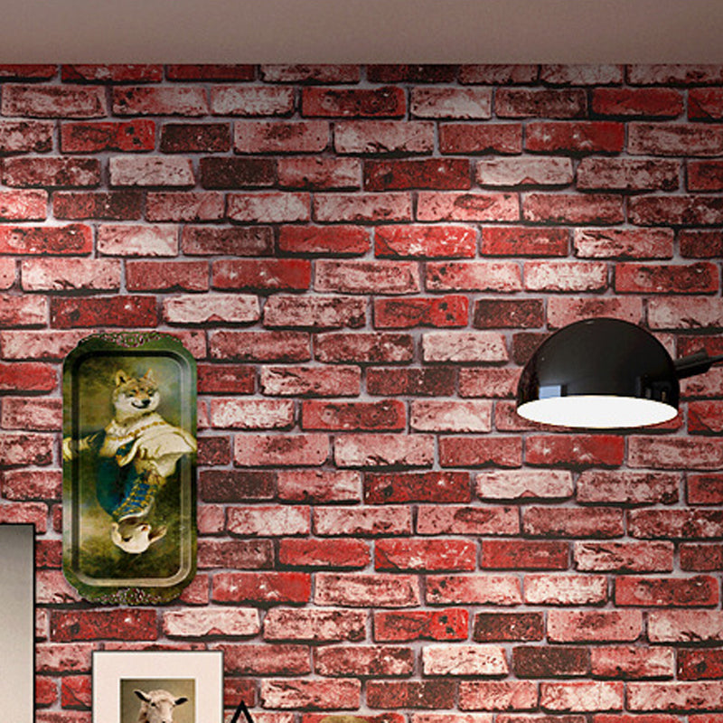 American Nostalgic Brick Decorative Non-Pasted Wallpaper, 31-foot x 20.5-inch Red Clearhalo 'Industrial wall decor' 'Industrial' 'Wallpaper' Wall Decor' 1788913