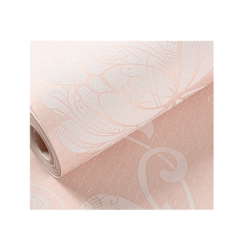 20.5"W x 31'L Romantic Retro Flower Design Non-Pasted Wallpaper in Light Color Clearhalo 'Vintage wall decor' 'Vintage' 'Wallpaper' Wall Decor' 1788932