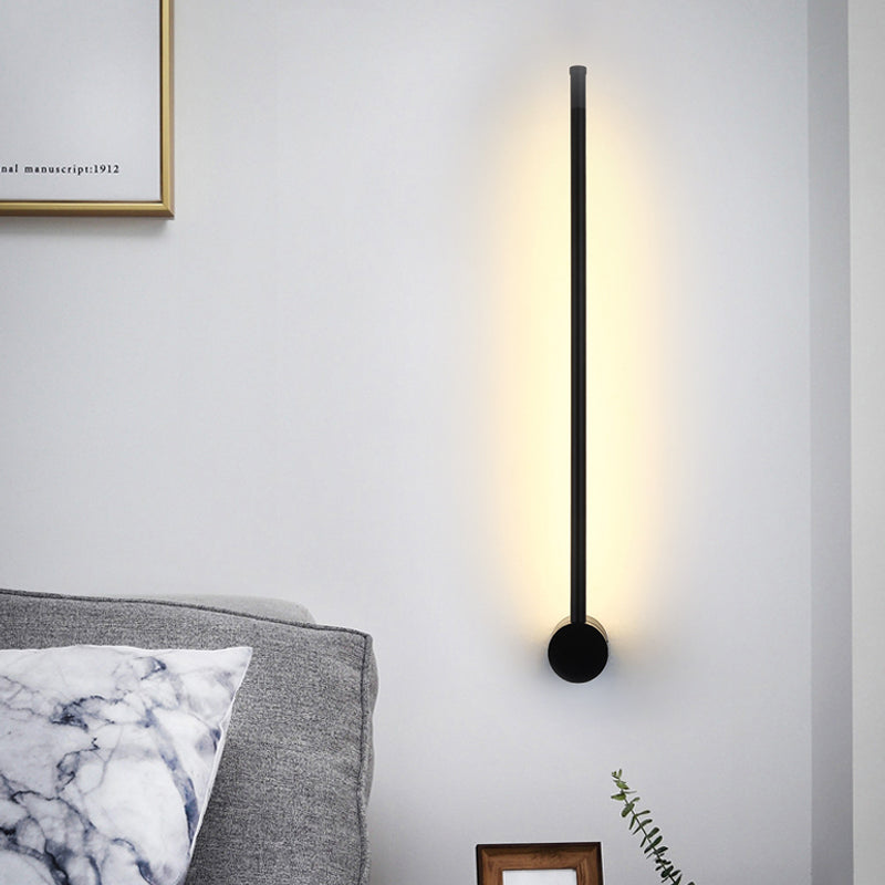 Needle Sword Iron Wall Light Fixture Simplicity Black 23.5/31.5 Inches High LED Sconce Ideas for Lounge Black 23.5" Clearhalo 'Cast Iron' 'Glass' 'Industrial' 'Modern wall lights' 'Modern' 'Tiffany' 'Traditional wall lights' 'Wall Lamps & Sconces' 'Wall Lights' Lighting' 1788954