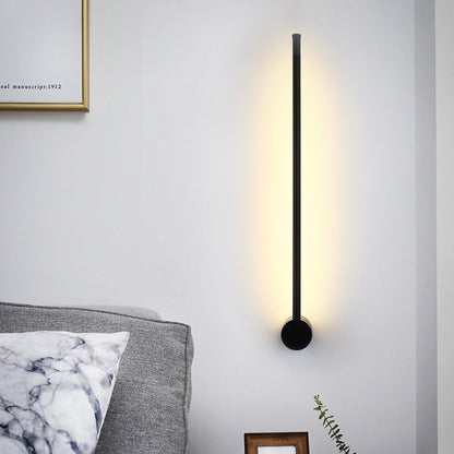 Needle Sword Iron Wall Light Fixture Simplicity Black 23.5/31.5 Inches High LED Sconce Ideas for Lounge Black 23.5" Clearhalo 'Cast Iron' 'Glass' 'Industrial' 'Modern wall lights' 'Modern' 'Tiffany' 'Traditional wall lights' 'Wall Lamps & Sconces' 'Wall Lights' Lighting' 1788954