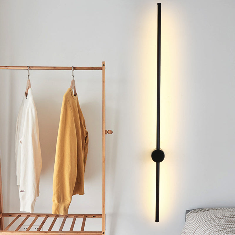 Needle Sword Iron Wall Light Fixture Simplicity Black 23.5/31.5 Inches High LED Sconce Ideas for Lounge Black 31.5" Clearhalo 'Cast Iron' 'Glass' 'Industrial' 'Modern wall lights' 'Modern' 'Tiffany' 'Traditional wall lights' 'Wall Lamps & Sconces' 'Wall Lights' Lighting' 1788958