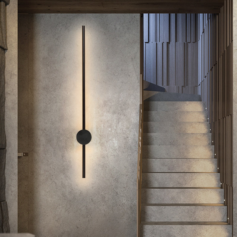 Needle Sword Iron Wall Light Fixture Simplicity Black 23.5/31.5 Inches High LED Sconce Ideas for Lounge Clearhalo 'Cast Iron' 'Glass' 'Industrial' 'Modern wall lights' 'Modern' 'Tiffany' 'Traditional wall lights' 'Wall Lamps & Sconces' 'Wall Lights' Lighting' 1788959