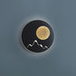 Mini Round/Square Thin LED Flush Mount Nordic Metal Bedroom Wall Light Sconce in Black/White/Grey with Full Moon-Mountain Pattern Clearhalo 'Cast Iron' 'Glass' 'Industrial' 'Modern wall lights' 'Modern' 'Tiffany' 'Traditional wall lights' 'Wall Lamps & Sconces' 'Wall Lights' Lighting' 1789004