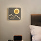 Mini Round/Square Thin LED Flush Mount Nordic Metal Bedroom Wall Light Sconce in Black/White/Grey with Full Moon-Mountain Pattern Clearhalo 'Cast Iron' 'Glass' 'Industrial' 'Modern wall lights' 'Modern' 'Tiffany' 'Traditional wall lights' 'Wall Lamps & Sconces' 'Wall Lights' Lighting' 1789024
