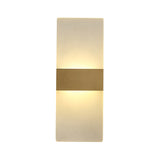 Rectangular Flush Wall Sconce Minimalist Acrylic Bedside Wall Lamp with Gold Band, Warm/White Light Clearhalo 'Modern wall lights' 'Modern' 'Wall Lamps & Sconces' 'Wall Lights' Lighting' 1789029