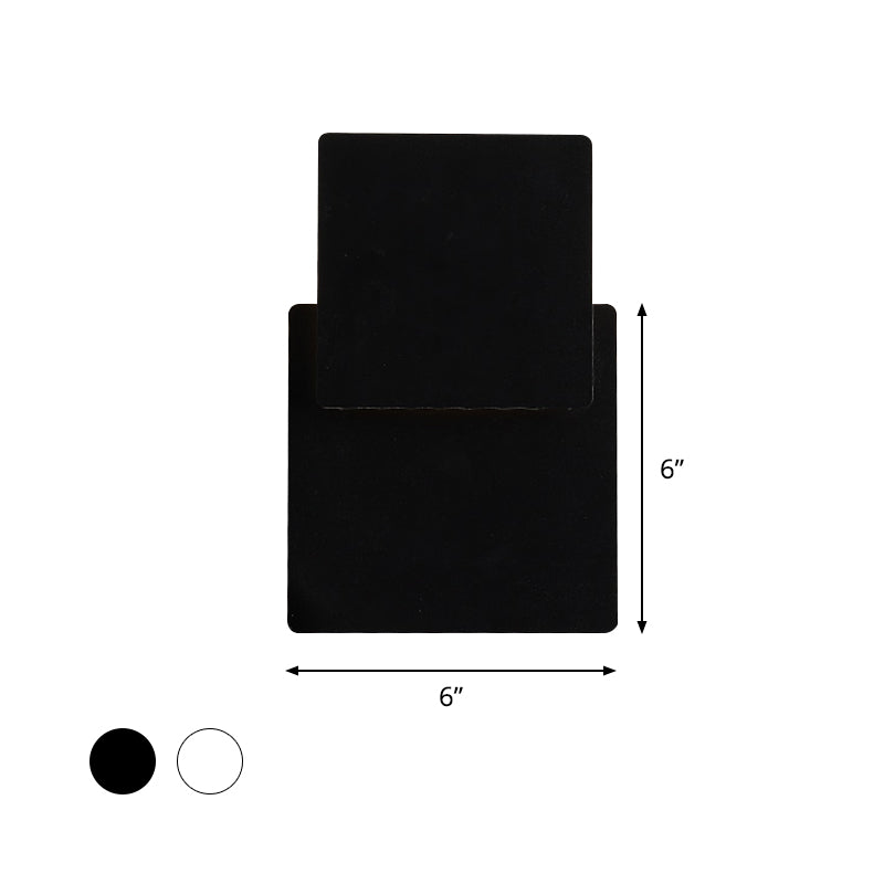 Iron Moveable Shade Square Wall Lamp Minimalism Novelty Black/White LED Sconce Lighting in Warm/White Light Clearhalo 'Cast Iron' 'Glass' 'Industrial' 'Modern wall lights' 'Modern' 'Tiffany' 'Traditional wall lights' 'Wall Lamps & Sconces' 'Wall Lights' Lighting' 1789055