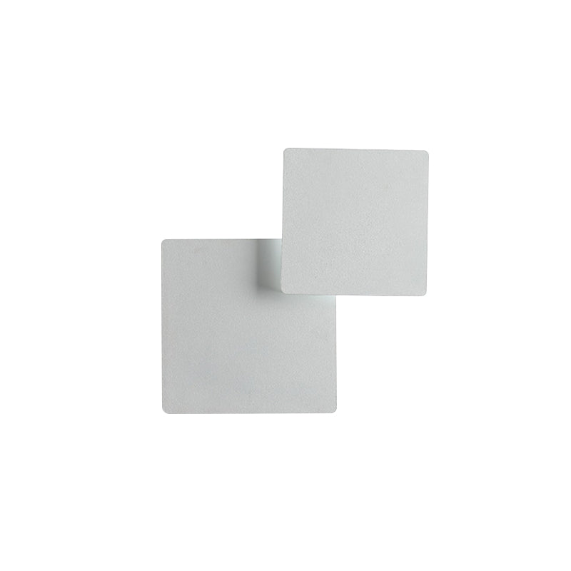 Iron Moveable Shade Square Wall Lamp Minimalism Novelty Black/White LED Sconce Lighting in Warm/White Light Clearhalo 'Cast Iron' 'Glass' 'Industrial' 'Modern wall lights' 'Modern' 'Tiffany' 'Traditional wall lights' 'Wall Lamps & Sconces' 'Wall Lights' Lighting' 1789058