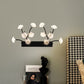Blossom Clear Glass Wall Light Modern 12 Lights Black Sconce Lighting for Bedroom Clearhalo 'Cast Iron' 'Glass' 'Industrial' 'Modern wall lights' 'Modern' 'Tiffany' 'Traditional wall lights' 'Wall Lamps & Sconces' 'Wall Lights' Lighting' 1789077