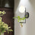 1 Bulb Sconce Lamp Industrial Global Cream/Smoke Gray Glass Wall Light in Black/Gold with Clear Glass Plant Cup Black Milk White Clearhalo 'Art deco wall lights' 'Cast Iron' 'Glass' 'Industrial wall lights' 'Industrial' 'Middle century wall lights' 'Modern' 'Rustic wall lights' 'Tiffany' 'Traditional wall lights' 'Wall Lamps & Sconces' 'Wall Lights' Lighting' 1789328