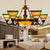Craftsman Living Room Chandelier with Agate Stained Glass Tiffany Vintage Hanging Light in Orange-Green Orange-Green Clearhalo 'Ceiling Lights' 'Chandeliers' 'Industrial' 'Middle Century Chandeliers' 'Tiffany Chandeliers' 'Tiffany close to ceiling' 'Tiffany' Lighting' 178935