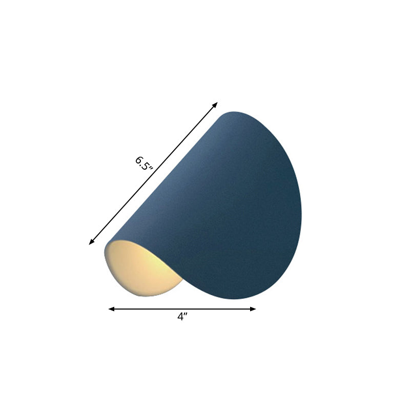 Metal Folded Up Down Wall Light Designer Blue 1 Bulb Flush Mount Sconce for Bedside Clearhalo 'Cast Iron' 'Glass' 'Industrial' 'Modern wall lights' 'Modern' 'Tiffany' 'Traditional wall lights' 'Wall Lamps & Sconces' 'Wall Lights' Lighting' 1789380