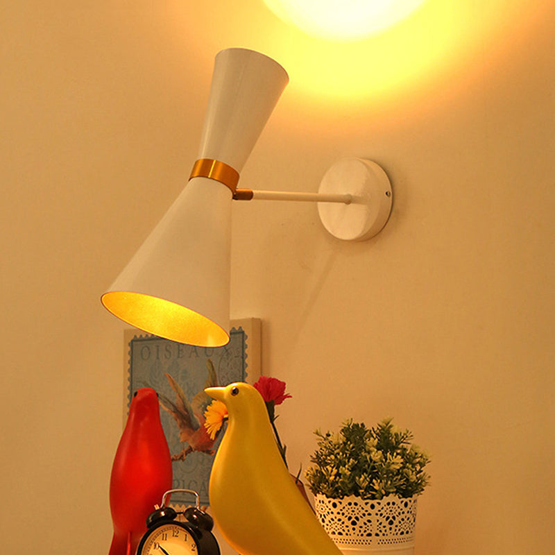 Black/White Cocktail Shaker Sconce Lamp Modern 1 Light Metal Wall Mounted Lighting with Rotatable Joint White Clearhalo 'Cast Iron' 'Glass' 'Industrial' 'Modern wall lights' 'Modern' 'Tiffany' 'Traditional wall lights' 'Wall Lamps & Sconces' 'Wall Lights' Lighting' 1789391