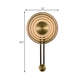Oriental Gong Bell Flush Wall Sconce Vintage Rippled Glass Single Lounge Wall Mounted Fixture in Antiqued Gold Clearhalo 'Wall Lamps & Sconces' 'Wall Lights' Lighting' 1789447