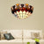 Bathroom Half-Dome Wall Sconce Stained Glass 1 Light Tiffany Rustic Wall Light in Brown for Hotel Brown Clearhalo 'Industrial' 'Middle century wall lights' 'Tiffany wall lights' 'Tiffany' 'Wall Lamps & Sconces' 'Wall Lights' Lighting' 178985