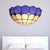 Tiffany Style Bowl Wall Sconce 2 Lights Art Glass Light Blue/Dark Blue Wall Light for Bedroom Lighting Dark Blue Clearhalo 'Industrial' 'Middle century wall lights' 'Tiffany wall lights' 'Tiffany' 'Wall Lamps & Sconces' 'Wall Lights' Lighting' 179014