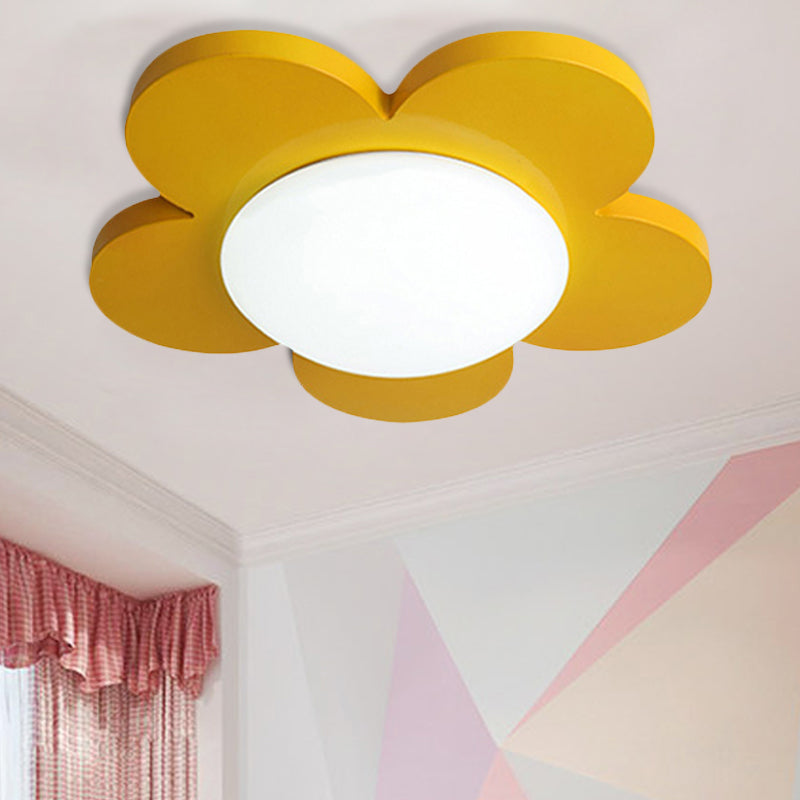 Bedroom Ceiling Light for Kids, Macaron Flush Mount Lighting with Acrylic Floral Shade Clearhalo 'Ceiling Lights' 'Close To Ceiling Lights' 'Close to ceiling' 'Flush mount' Lighting' 1790950