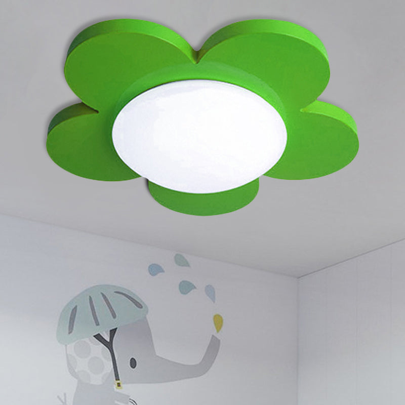 Bedroom Ceiling Light for Kids, Macaron Flush Mount Lighting with Acrylic Floral Shade Green Clearhalo 'Ceiling Lights' 'Close To Ceiling Lights' 'Close to ceiling' 'Flush mount' Lighting' 1790952