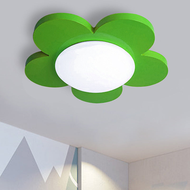 Bedroom Ceiling Light for Kids, Macaron Flush Mount Lighting with Acrylic Floral Shade Clearhalo 'Ceiling Lights' 'Close To Ceiling Lights' 'Close to ceiling' 'Flush mount' Lighting' 1790953