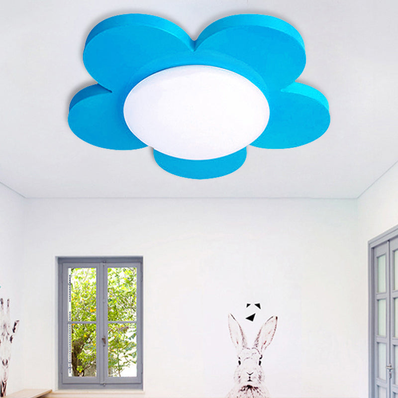 Bedroom Ceiling Light for Kids, Macaron Flush Mount Lighting with Acrylic Floral Shade Clearhalo 'Ceiling Lights' 'Close To Ceiling Lights' 'Close to ceiling' 'Flush mount' Lighting' 1790954