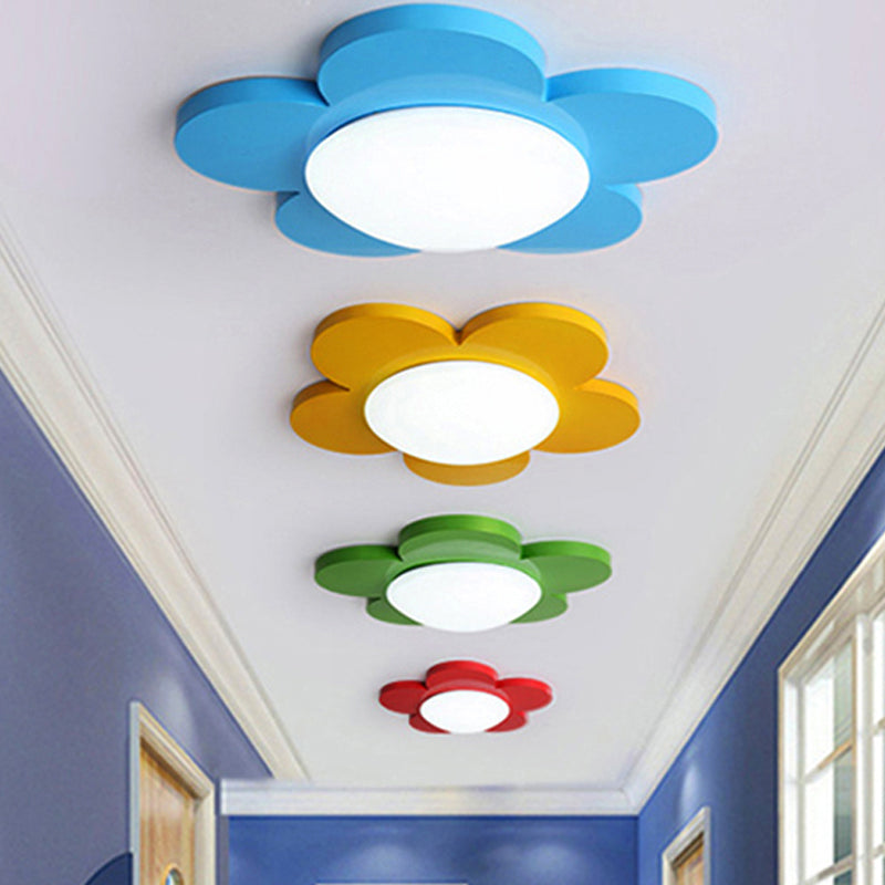Bedroom Ceiling Light for Kids, Macaron Flush Mount Lighting with Acrylic Floral Shade Clearhalo 'Ceiling Lights' 'Close To Ceiling Lights' 'Close to ceiling' 'Flush mount' Lighting' 1790955