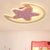 Pink Star Ceiling Mount Light with Crescent Contemporary Acrylic Ceiling Light for Teen Pink Clearhalo 'Ceiling Lights' 'Close To Ceiling Lights' 'Close to ceiling' 'Flush mount' Lighting' 1790970