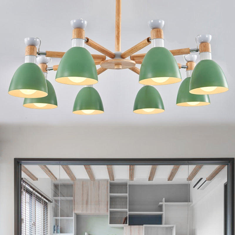 Macaroon Horn Shape Hanging Chandelier Metal Hanging Pendant for Living Room Clearhalo 'Ceiling Lights' 'Chandeliers' Lighting' options 1791034