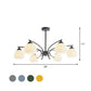 Sphere Shade Living Room Chandelier Opal Glass 6/8 Lights Macaron Stylish Blue/Green/Grey/Yellow Hanging Lamp Clearhalo 'Ceiling Lights' 'Chandeliers' 'Glass shade' 'Glass' 'Modern Chandeliers' 'Modern' Lighting' 1791061