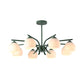 Sphere Shade Living Room Chandelier Opal Glass 6/8 Lights Macaron Stylish Blue/Green/Grey/Yellow Hanging Lamp Clearhalo 'Ceiling Lights' 'Chandeliers' 'Glass shade' 'Glass' 'Modern Chandeliers' 'Modern' Lighting' 1791066