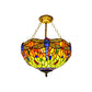 Lodge Dragonfly Semi Flush Ceiling Light Stained Glass Tiffany Rustic Orange/Yellow Ceiling Lamp for Cloth Shop Clearhalo 'Ceiling Lights' 'Close To Ceiling Lights' 'Close to ceiling' 'Glass shade' 'Glass' 'Semi-flushmount' 'Tiffany close to ceiling' 'Tiffany' Lighting' 179174